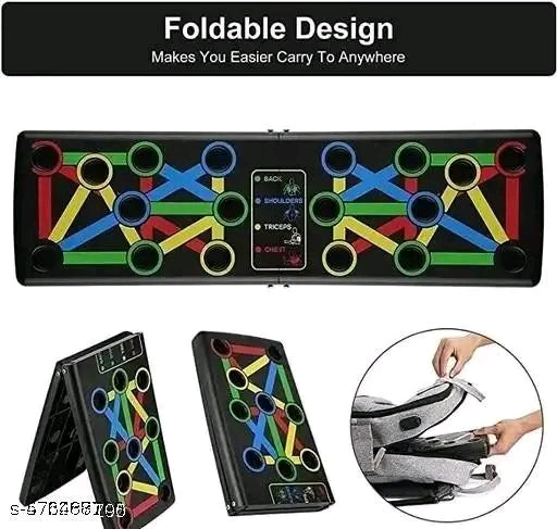 10in1 Portable Board with Strong Grip Handle for Chest Press Home & Gym Exercise Push-up Bar
