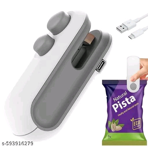 2-in-1 Pack Sealer & Cutter–USB Rechargeable Heat Sealing Machine