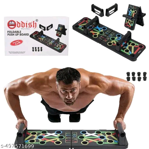 10in1 Portable Board with Strong Grip Handle for Chest Press Home & Gym Exercise Push-up Bar