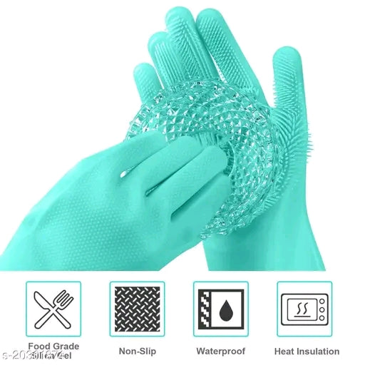 Premium Silicone Kitchen Cleaning Gloves – Heat Resistant, Reusable & Multi-Purpose