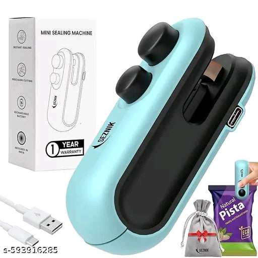 2-in-1 Pack Sealer & Cutter–USB Rechargeable Heat Sealing Machine